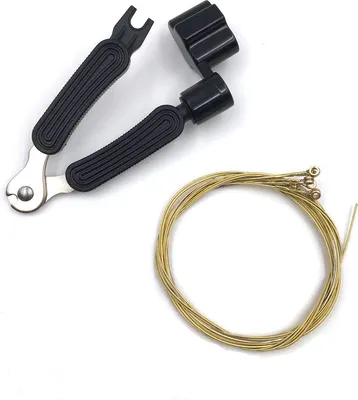 Image de INF Cordes de guitare avec enrouleur de cordes Jaune