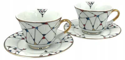 Produktbild von Bogucice Arlekin Set aus 2 Tassen mit Untertassen 250ml
