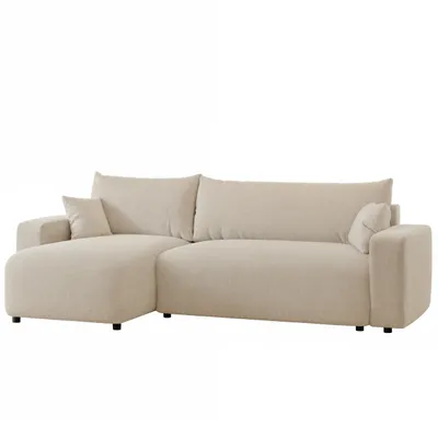 Produktbild von Idohome - PIANO L Ecksofa mit Schlaffunktion und Bettkasten 248x145 cm, Universal, L-Form - Farbe Creme Centaur 01