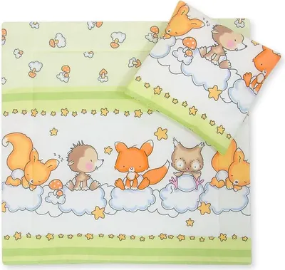 Image de Ensemble textile pour lit de bébé, couette et oreiller pour bébé, 100 % coton, confort optimal pour les peaux sensibles