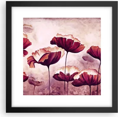 Produktbild von Gerahmtes Poster - Schwarzer Rahmen - Mohn Blume Wiese - 30x30 cm - Wand Bild - Wanddeko - Wandbilder - Kunstposter - Wandposter - Bilderrahmen - Bilder - Kunstdruck - Wandbild - P2BAC30x30-3934