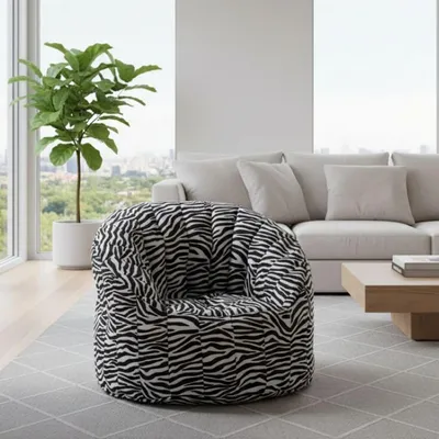 Produktbild von Sessel Allos, Gepolsterter Sitz, Einzelsofa im Wohnzimmer, Stuhl mit Armlehnen, Italy, 80x80 h80 cm, Schwarz und Weiß