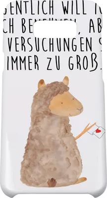 Produktbild von Mr. & Mrs. Panda Samsung Galaxy S8 plus Handyhülle  Alpaka Fahne - Weiß - Geschenk, Liebe, Hülle, Lama, Handy, Alpakas, Handycover, Cover, Lamas