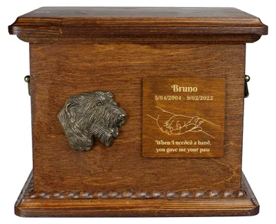 Productafbeelding van Ierse Wolfshond I - Urn voor as van een hond, gepersonaliseerde urn met gravure en reliëf, herdenkingskist voor as van een hond, merk Art-Dog