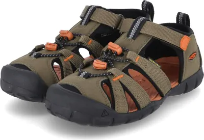 Produktbild von Keen Jungen Riemchensandalen SEACAMP II CNX 27596-33, 27596-35, 27596-36, 27596-37, 27596-38 KEE-1028851 Dark Olive/Gold Flame 33