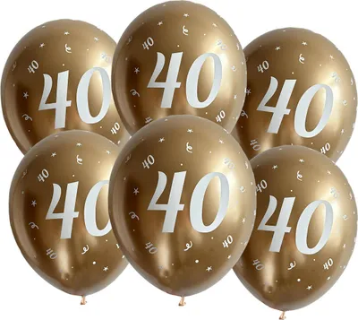 Produktbild von Goldene Geburtstagsballons "40", 30cm, 50 Stück.