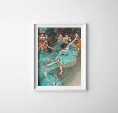 Produktbild von Poster - Canvas - Leinwand - 21 cm x 29,7 cm - Fotoposter - Leinwandkunst - Edgar Degas Grüne Tänzer