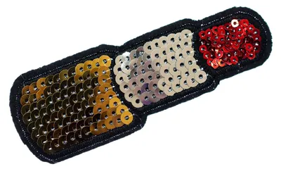 Produktbild von Lippenstift Pailletten Bügelbild Aufnäher Aufbügler Miniblings Makeup 98x34mm