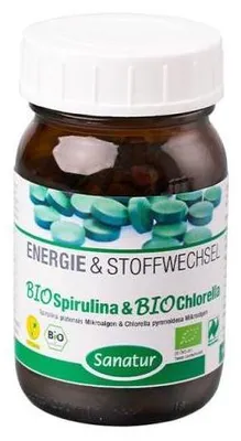 Produktbild von Sanatur Biospirulina & Biochlorella Mikroalgen, 500 Tabletten