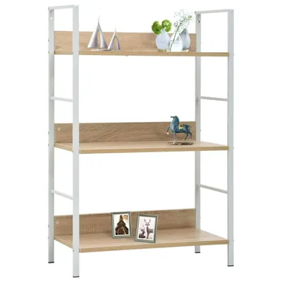 Image de vidaXL Bibliothèque 3 étagères aspect chêne 60×27,6×90,5 cm panneau de particules