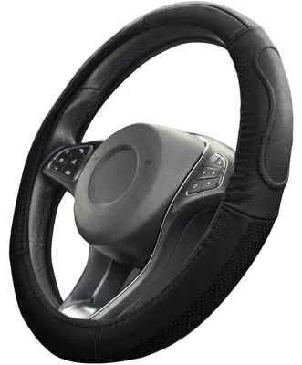 Produktbild von Lenkradabdeckung – Kunstleder, Schwarz, Universalgröße, 37-39 cm