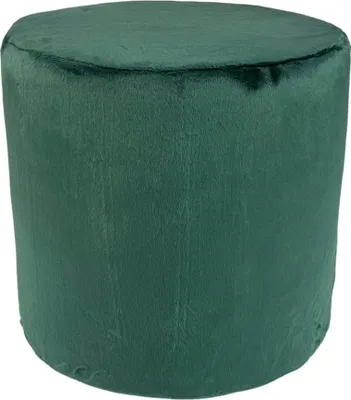 Produktbild von Velvet-Hocker MINKY 40x40 cm rund – weiches, stilvolles Sitzkissen aus Samtstoff – Dunkelgrün