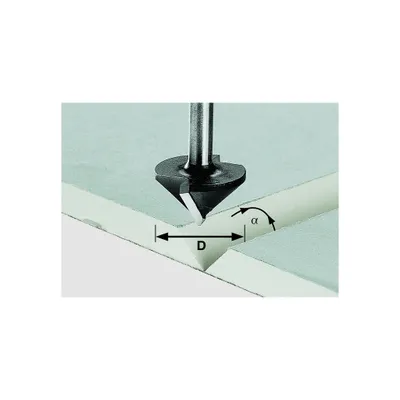 Obrázek produktu pro Fréza na sádrokarton Festool HW, stopka 8 mm, HW S8, D32/90° | 491001