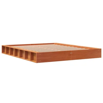 Produktbild von Massivholzbett ohne Matratze Wachsbraun 150x200 cm Kiefernholz