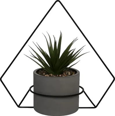 Produktbild von FRAMADO, Pflanzregal Wand, Blumenhalter Metall Hängend Blumen 42x19x38cm Schwarz