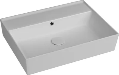 Produktbild von Waschbecken Keramik Waschtisch Aufsatz Waschbecken 60x45cm ohne Hahnloch Kreabad Arkitekt