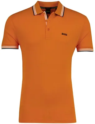 Produktbild von Regular Fit BOSS Green Paddy Poloshirt orange kurzarm