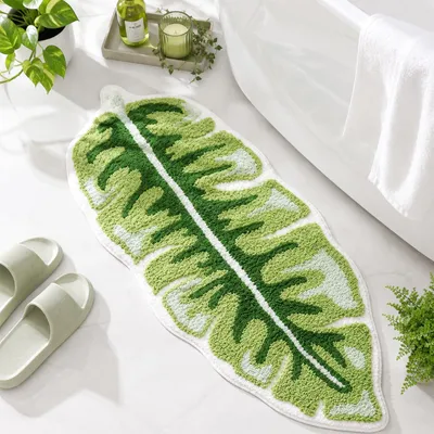 Immagine prodotto di Tappetino in microfibra, verde, 114x50 cm, antiscivolo, per il bagno