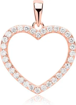 Produktbild von Damen Herzförmiger Anhänger aus rosévergoldetem 925er Silber mit Zirkonia