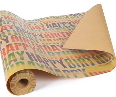 Productafbeelding van Kleurrijk Happy Birthday inpakpapier rol 15 m - Recyclebaar cadeaupapier voor elk feest