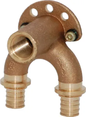 Obrázok produktu pre Rehau Rautitan RX nástenný držiak s priechodom a IG, 20 mm x 20 mm x Rp 1/2, strieborná farba