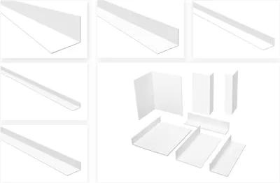 Produktbild von HEXIM Winkelprofile ungleichschenklig weiß - PVC Kunststoffwinkel, Auswahl Maße & Stärke - (HJ 324, 20x40 mm) Kunststoff Winkelprofil Fensterleisten