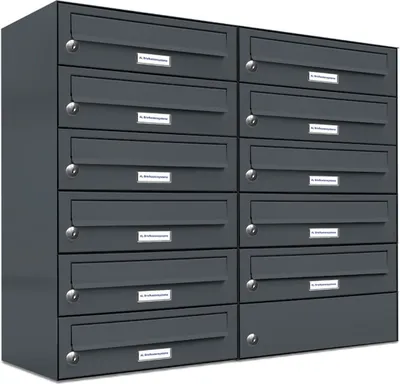 Produktbild von 11er Briefkasten Anthrazit Anlage 11 Fach Wandbriefkasten Postkasten