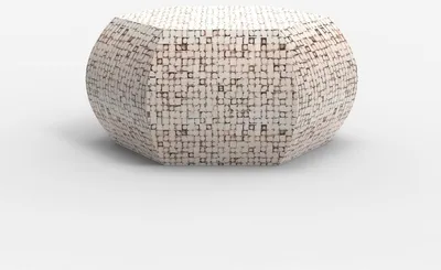 Produktbild von Couchtisch mit Intarsien aus Holz Wohnzimmer zeitgenössisch weiß Zena
