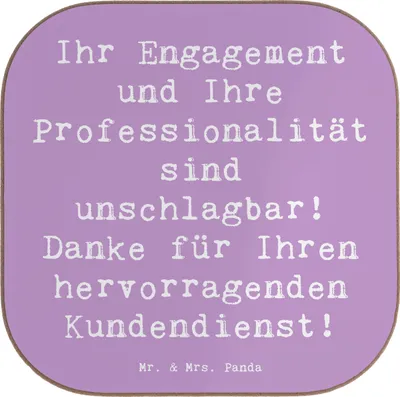 Produktbild von Mr. & Mrs. Panda Tischschoner Spruch Kundendienstmitarbeiter Held - Lavendeltraum - Geschenk, Tassenuntersetzer, gläseruntersetzer, besonderes, Bedanken, Aufmerksamkeit
