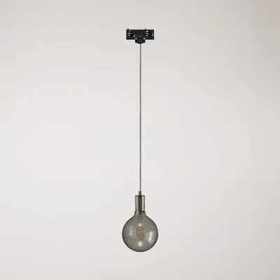 Produktbild von Creative Cables – Industrielle Pendelleuchte mit Textilkabel und Schienenadapter – inklusive Glühbirne