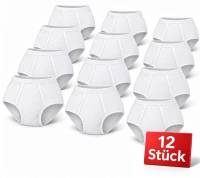 Produktbild von Herren Slips aus 100 % Baumwolle mit Eingriff, Weiß-L-12