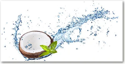 Produktbild von Tulup Glas-Bild -140x70- Wandkunst Dekorative Wand für Küche & Wohnzimmer - Essen & Getränke - Kokosnuss Wasser - Braun