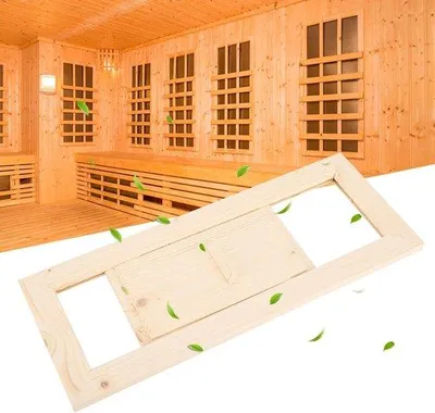 Produktbild von Holzrechteck-Abzugslüfter für Sauna - Windmuster, Saunazubehör mit Lüftungsgittern