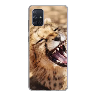 Produktbild von MuchoWow® Handyhülle Schutzhülle Hülle für Samsung Galaxy A71 Gepard - Tier - Nahaufnahme Silikon Softcase Handy Hülle - Kartenbesitzer