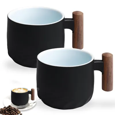 Espressokopjes 2er-Set, Keramik, 60 ml, Schwarz