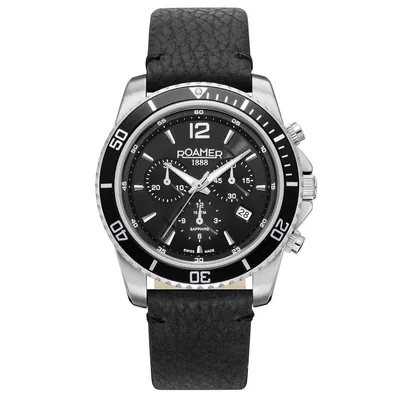 Produktbild von Roamer Herren Uhr Chronograph Quarz 862837 41 55 02 Nautic Chrono 100 Leder