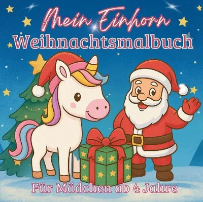Produktbild von Mein Einhorn Weihnachtsmalbuch - 55 zauberhafte Motive zum Ausmalen