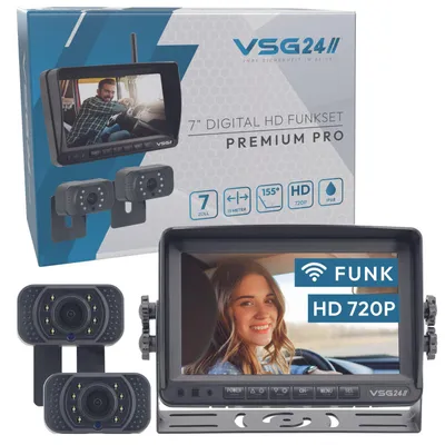 Obrázek produktu pro 7" bezdrátová HD couvací kamera PREMIUM PRO HD se 2 kamerami 24582