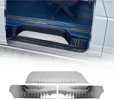 Image de Couverture de Seuil de porte pour VW Transporter T4 1990-2003 acier chromé 3 Pcs
