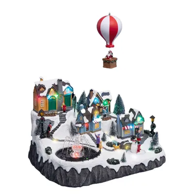 Image de Petit village de Noël, décor avec un ballon de Noël