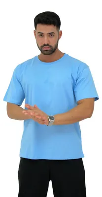 Zdjęcie produktu dla Megaman, T-shirt męski, Oversize, Jasnoniebieski | Średni