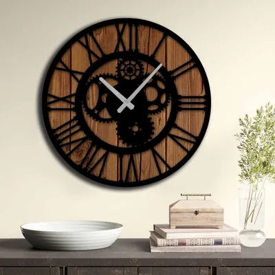 Produktbild von Opviq, 5050MS-008, Wanduhren, Mehrfarbig, MDF, 50 x 50 cm