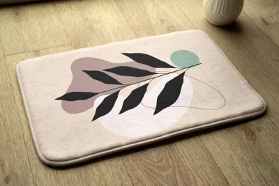 Produktbild von Badteppich Saugfähige - Badezimmer Teppich - Rutschfester Badvorleger Badematte - 90x60 cm - Blatt