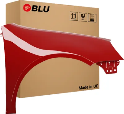 Zdjęcie produktu dla BLU Błotnik pasujący do VW Volkswagen GOLF V 5 SCHRÄGHECK LA3X Prawy Czerwony Sunset Rot | 2003-2009 | Przedni Przód | Lakierowany | Gotowy do montażu  | Stal