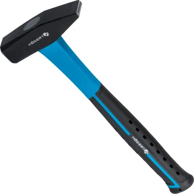 Produktbild von 800g, Schlosserhammer mit Fiberglasstiel von Högert | Kopf aus C45 Kohlenstoffstahl | Robuster Fiberglasstiel | Vibrationsdämpfend