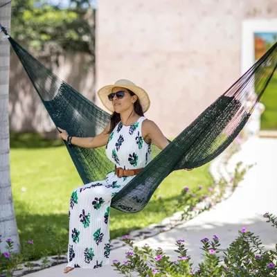 Obrázek produktu pro Mexická houpací síť MacaMex Single Hammock Dark Green Hammock