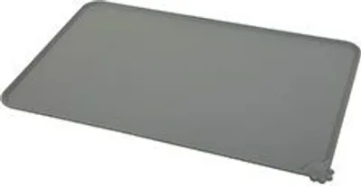 Image de Tapis lisse en SILICONE pour sous-bol, gris L Zolux