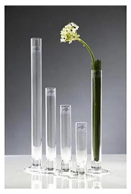 Produktbild von Reagenzglasvase aus Glas mit Fuß H. 40 cm D. 3 cm rund klar