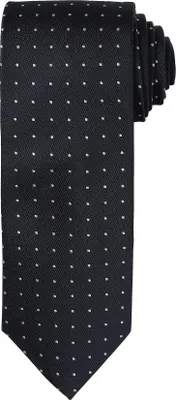 Produktbild von Premier Herren Krawatte mit kleinen Punkt-Muster RW5234 (Einheitsgröße) (Schwarz / Dunkelgrau)