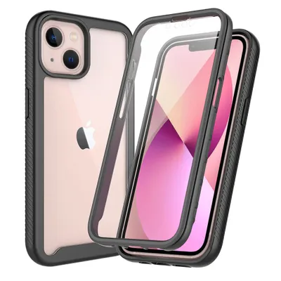Immagine prodotto di Custodia per iPhone 13 paraurti con protezione dello schermo incorporata Custodia protettiva a 360° nero